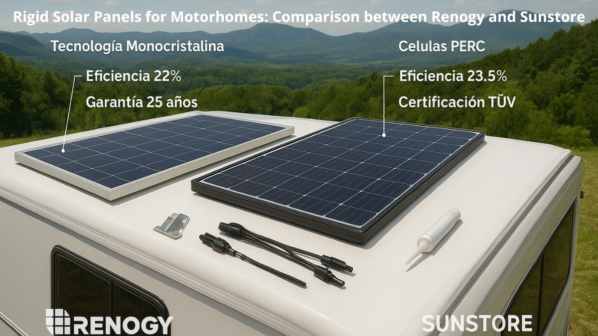 Paneles Solares Rígidos para Autocaravanas:Comparativa entre Renogy y Sunstore Rigid Solar Panels for Motorhomes: Comparison between Renogy and Sunstore