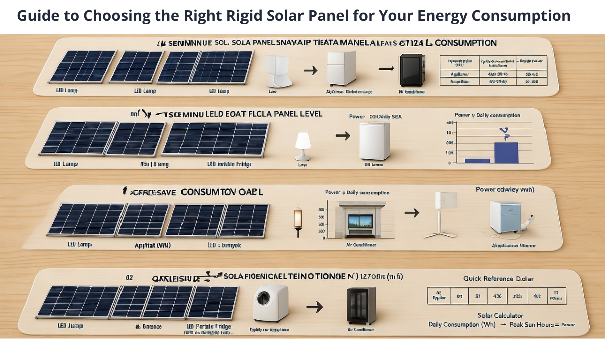 Guia para Elegir el Panel Solar Rígido Adecuado Según tu Consumo Guide to Choosing the Right Rigid Solar Panel for Your Energy Consumption