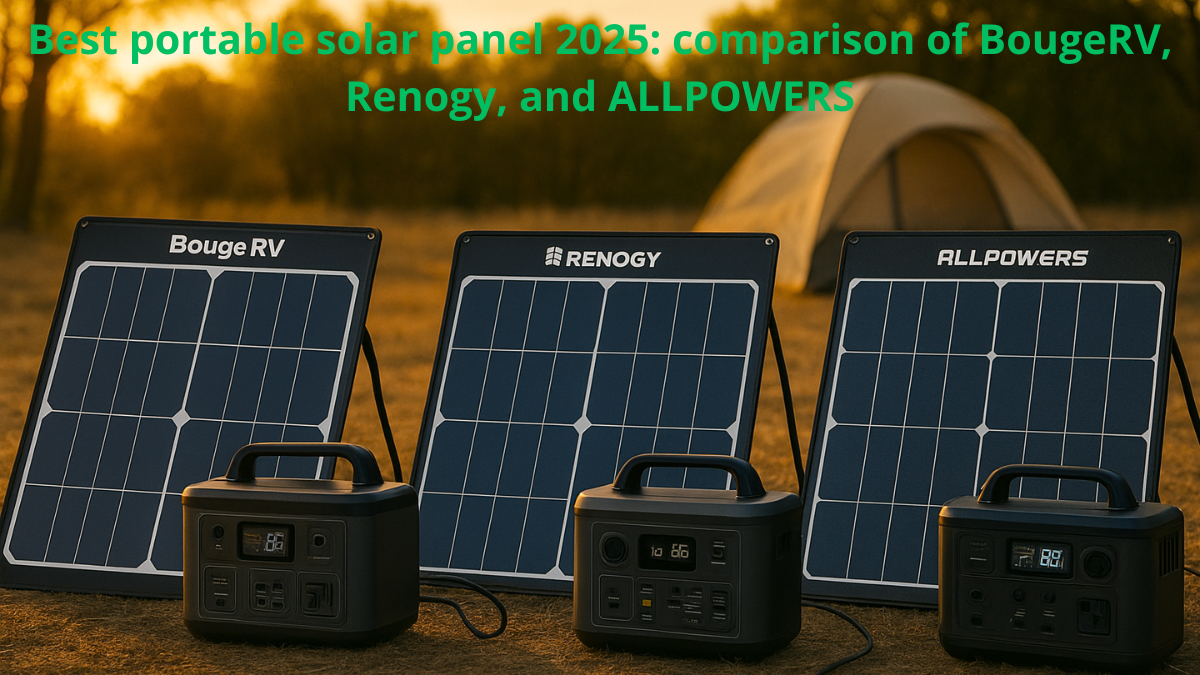 Mejor panel solar portátil 2025: comparativa de BougeRV, Renogy y ALLPOWERS Best portable solar panel 2025: comparison of BougeRV, Renogy, and ALLPOWERS
