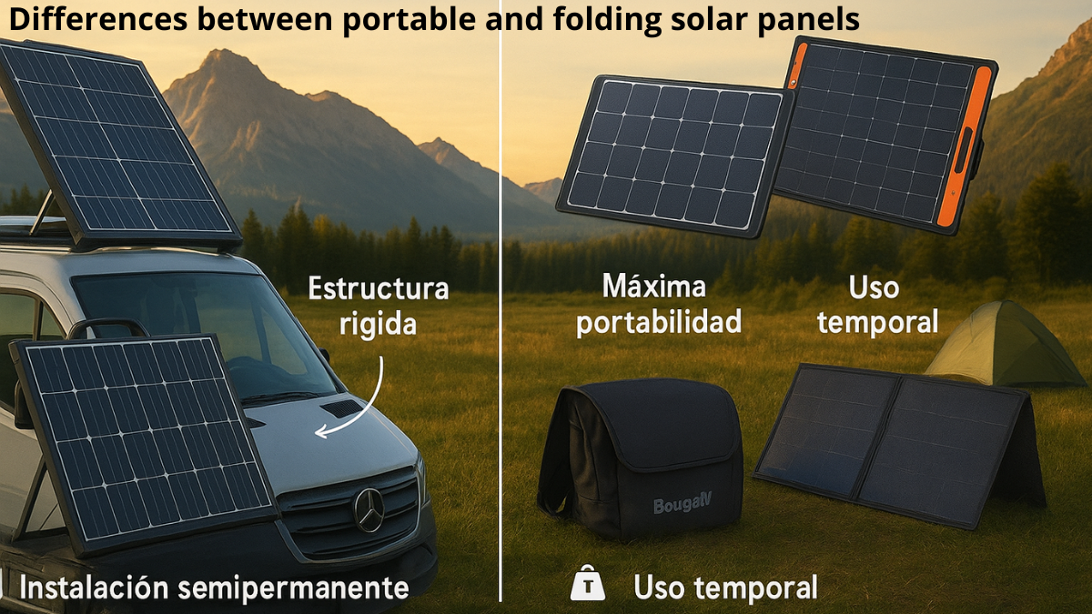 Diferencias entre Paneles Solares Portátiles y Plegables Differences between portable and folding solar panels