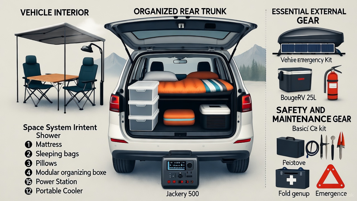 "Lista de Equipo Para Acampar en el Auto" "Car Camping Gear List"