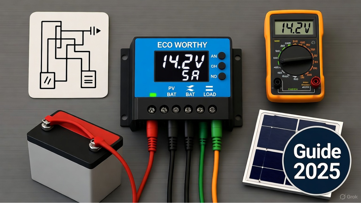 "Controladores de Carga Solar ECO WORTHY: Guía Técnica 2025" "ECO-WORTHY Solar Charge Controllers: Technical Guide 2025"