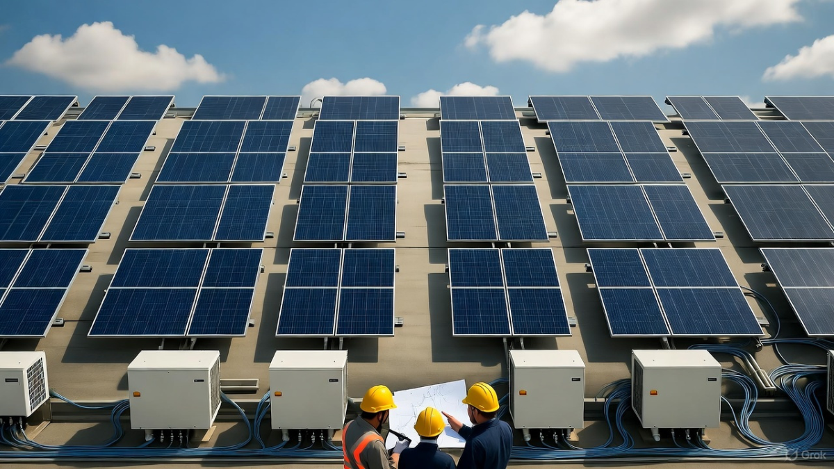 "Placas Solares Para Naves Industriales: Guía Completa 2025" "Solar Panels for Industrial Buildings: Complete Guide 2025"