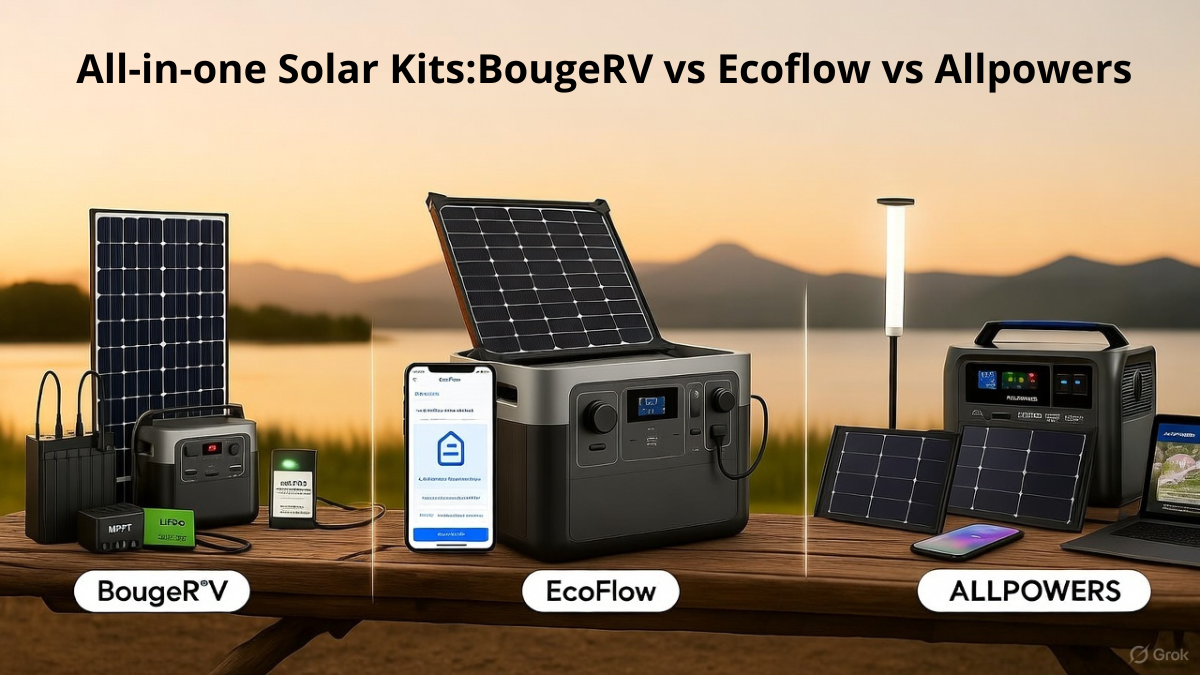 Kits Solar Todo en uno:BougeRV vs Ecoflow vs Allpowers All-in-one Solar Kits:BougeRV vs Ecoflow vs Allpowers