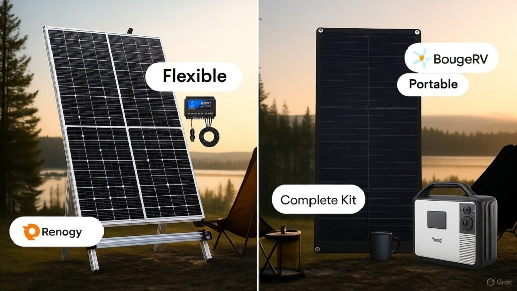 Kit Solar BougeRV vs Renogy:Comparativas para Caravanas BougeRV Solar Kit vs Renogy: Comparisons for Caravans