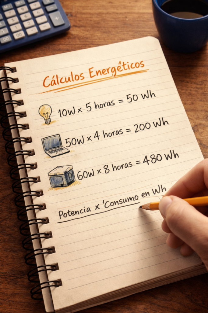 cálculos energéticos y cálida rutina