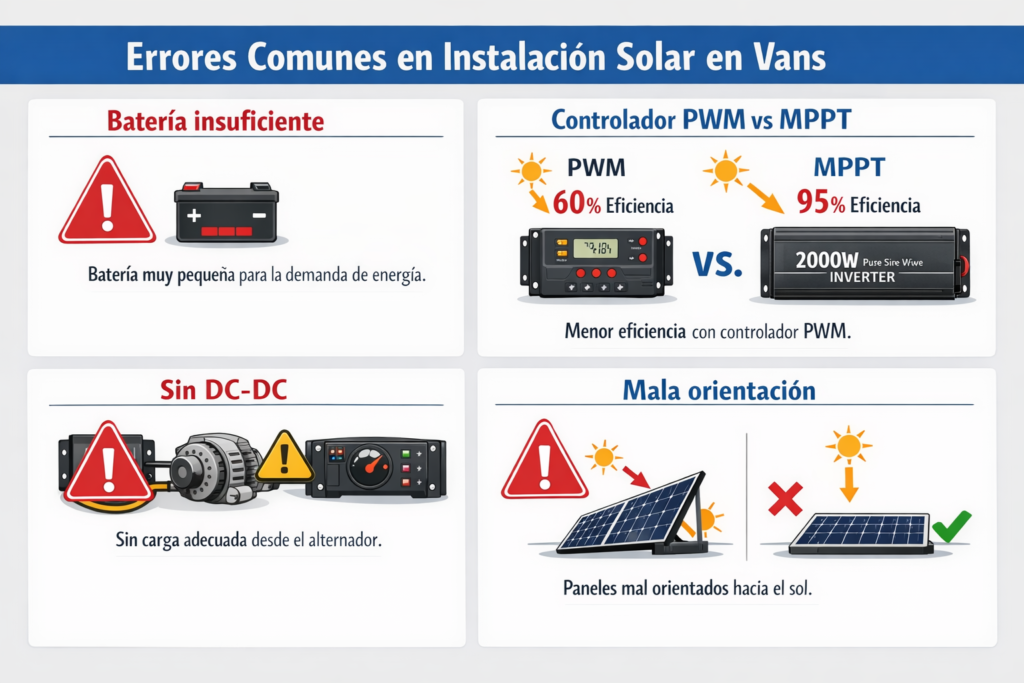 Cómo Elegir el Panel Solar Perfecto para tu Furgoneta Camper Errores Comunes al Instalar Solar en Furgoneta