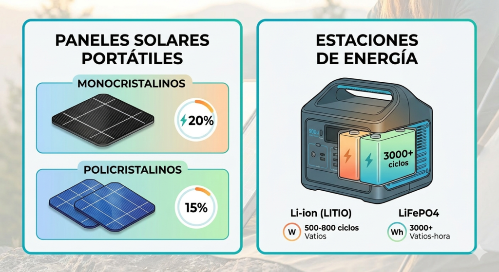 tecnologías principales de paneles (Monocristalinos vs. Policristalinos)