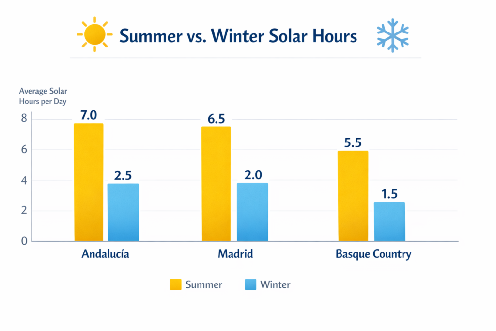 Mapa de Horas de Sol en España: Las Mejores Zonas para Energía Solar Horas de Sol por Estación