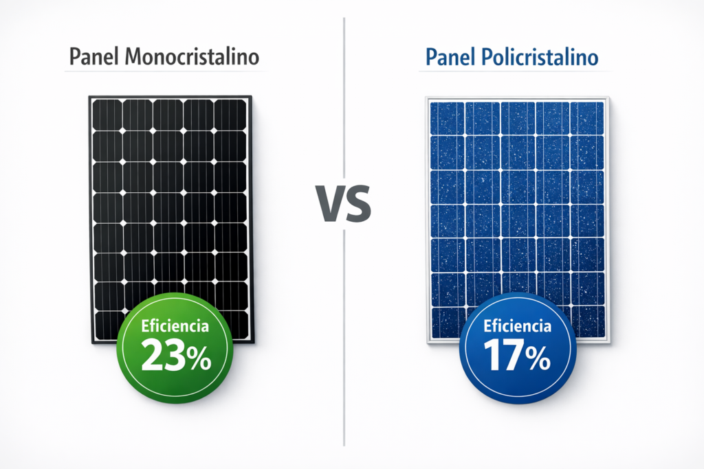 TIPOS DE PANEL (Monocristalino vs Policristalino)