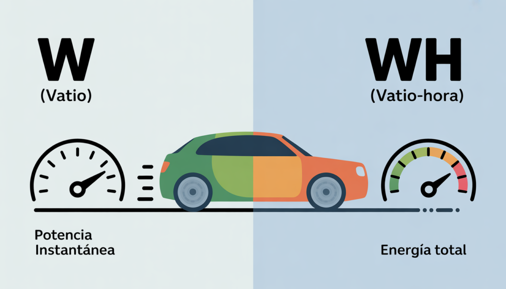 Explicar la diferencia entre potencia y energía.