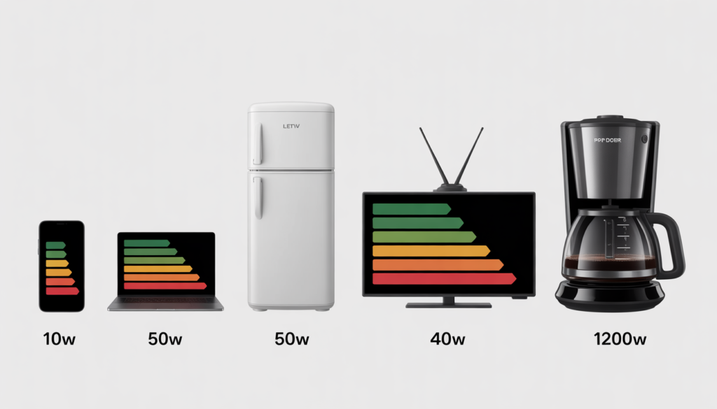 Mostrar visualmente la potencia de diferentes dispositivos.