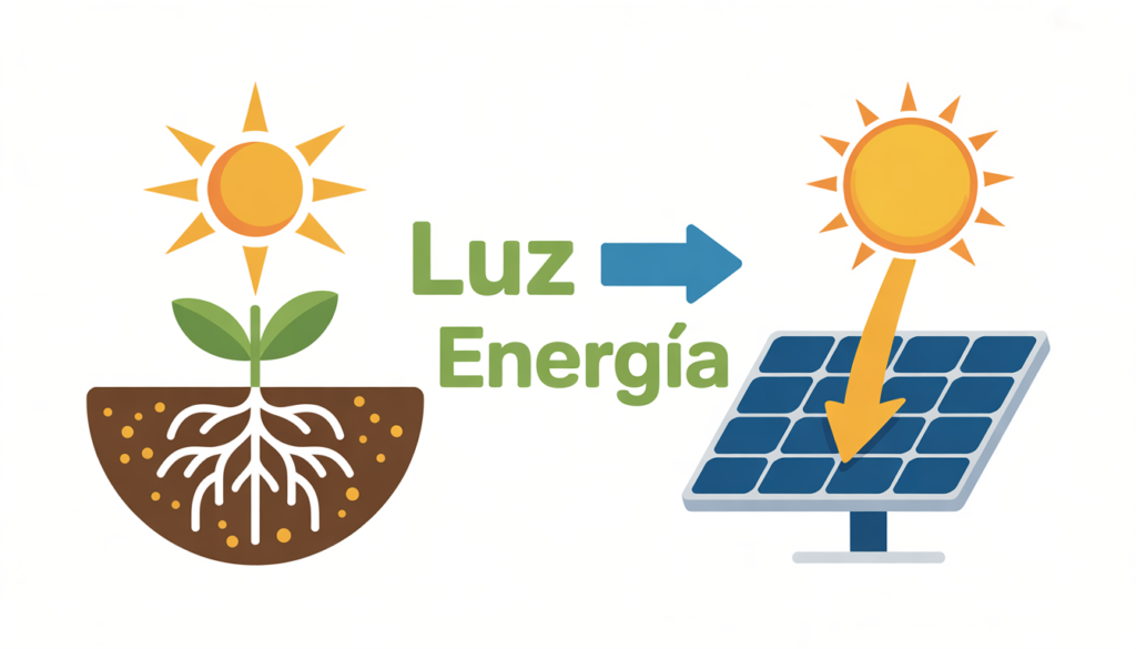 ANALOGÍA VISUAL: CELDA SOLAR COMO PLANTA